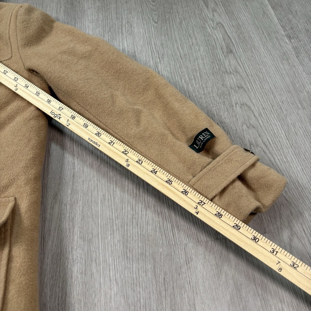 Lauren Ralph Lauren Women's Wool Blend‎ Hooded Coat Camel Tan Size 16R - Picture 10 of 12